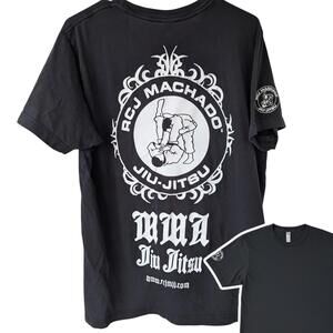 Vintage Y2K BJJ RCJ Machado Brazilian Jiu Jitsu MMA Black Graphic T-Shirt XL UFC